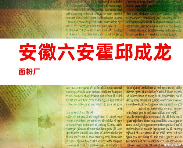 安徽六安霍邱成龙面粉厂
